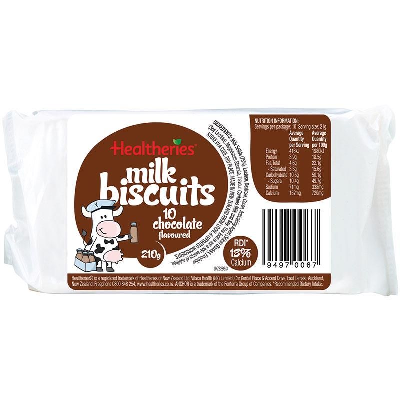 Healtheries Milk Biscuits –A classic Kiwi biscuit with a delicious Chocolate flavour