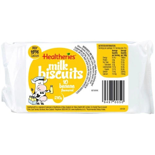 Healtheries Milk Biscuits –A classic Kiwi biscuit with a delicious Banana twist