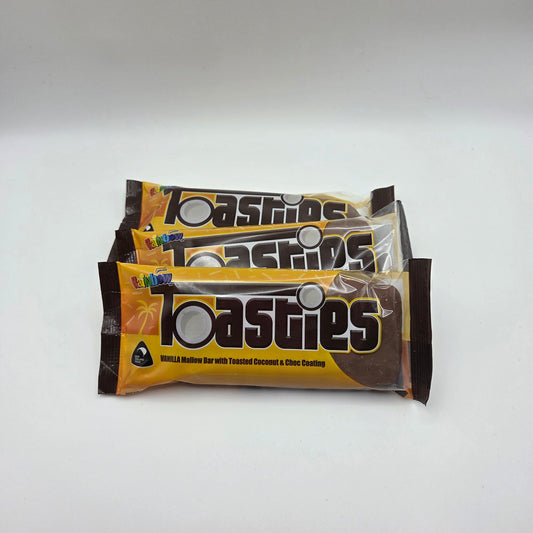 Rainbow Toasties – Coconut Marshmallow coated in Chocolate