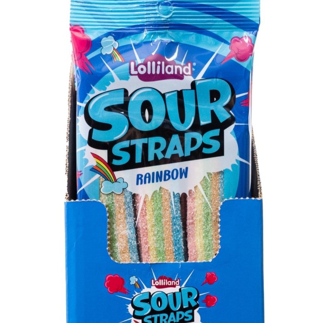 Sour Straps (Rainbow) - Lolliland Sour, Fun, rainbow coloured Sour lollies
