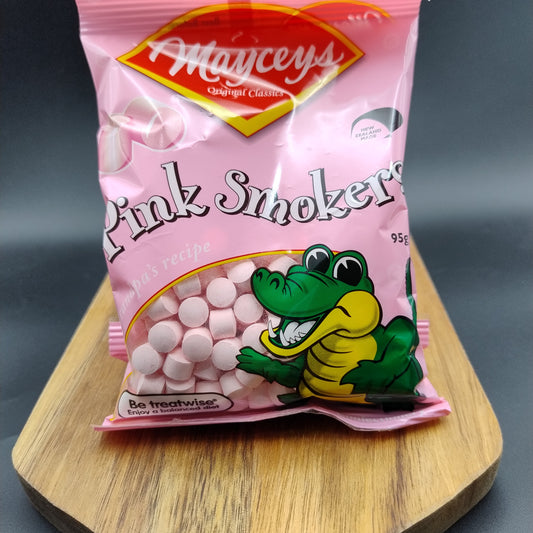 Mayceys Pink Smokers 95g Bag – Classic NZ Lollies