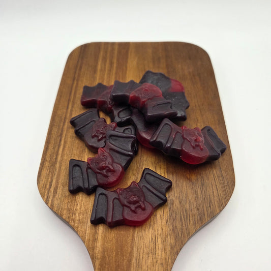 Maycey's Vampire Bats - spooky little lollies packed with fruity berry flavour