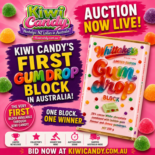 AUCTION: Kiwi Candy's First Whittaker's Gum Drop Block Australia