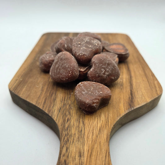 Chocolate Strawberry Hearts – Delicious Chocolate covered Strawberry Marshmellow hearts by Rainbow Confectionery