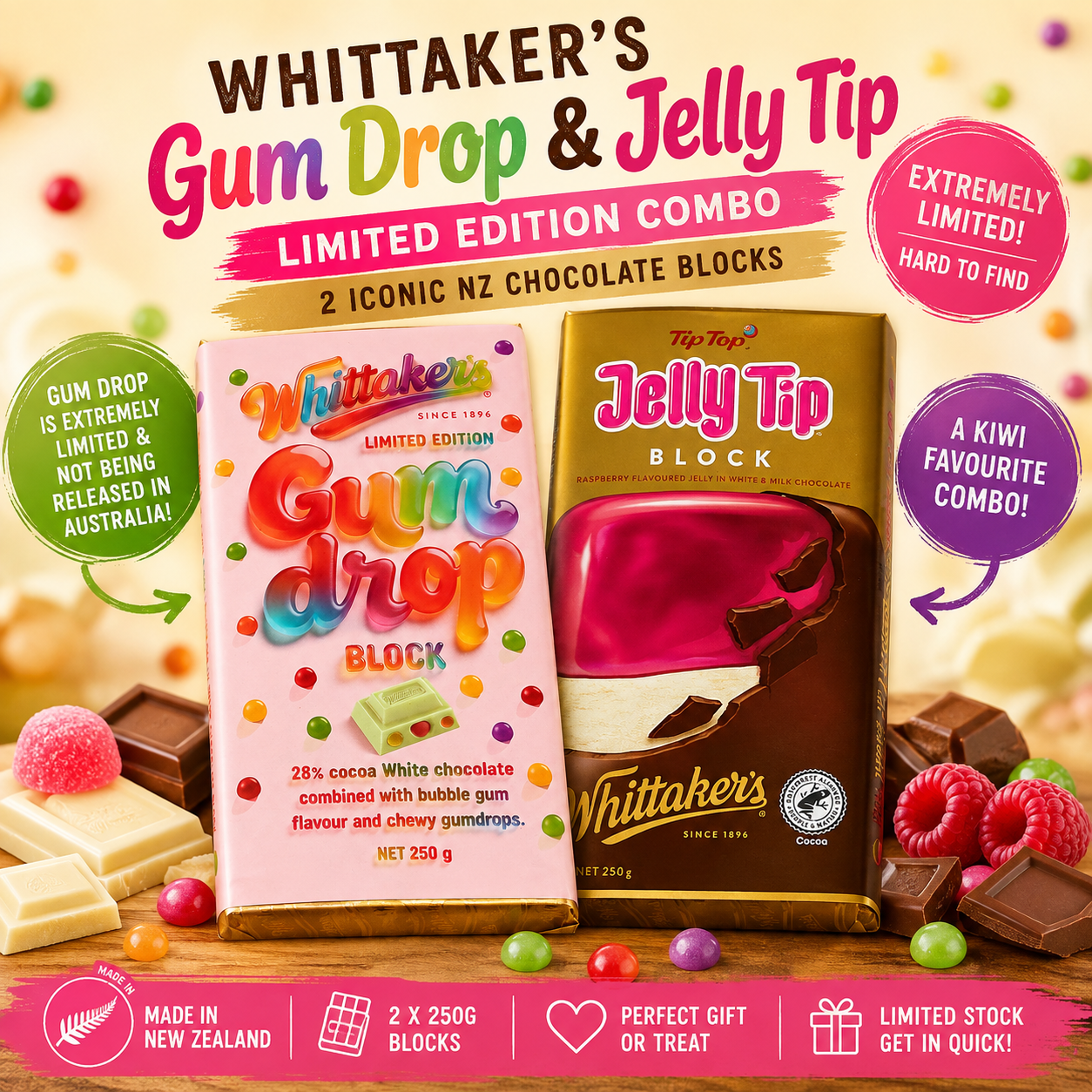Whittaker’s Gum Drop & Jelly Tip Limited Edition Combo