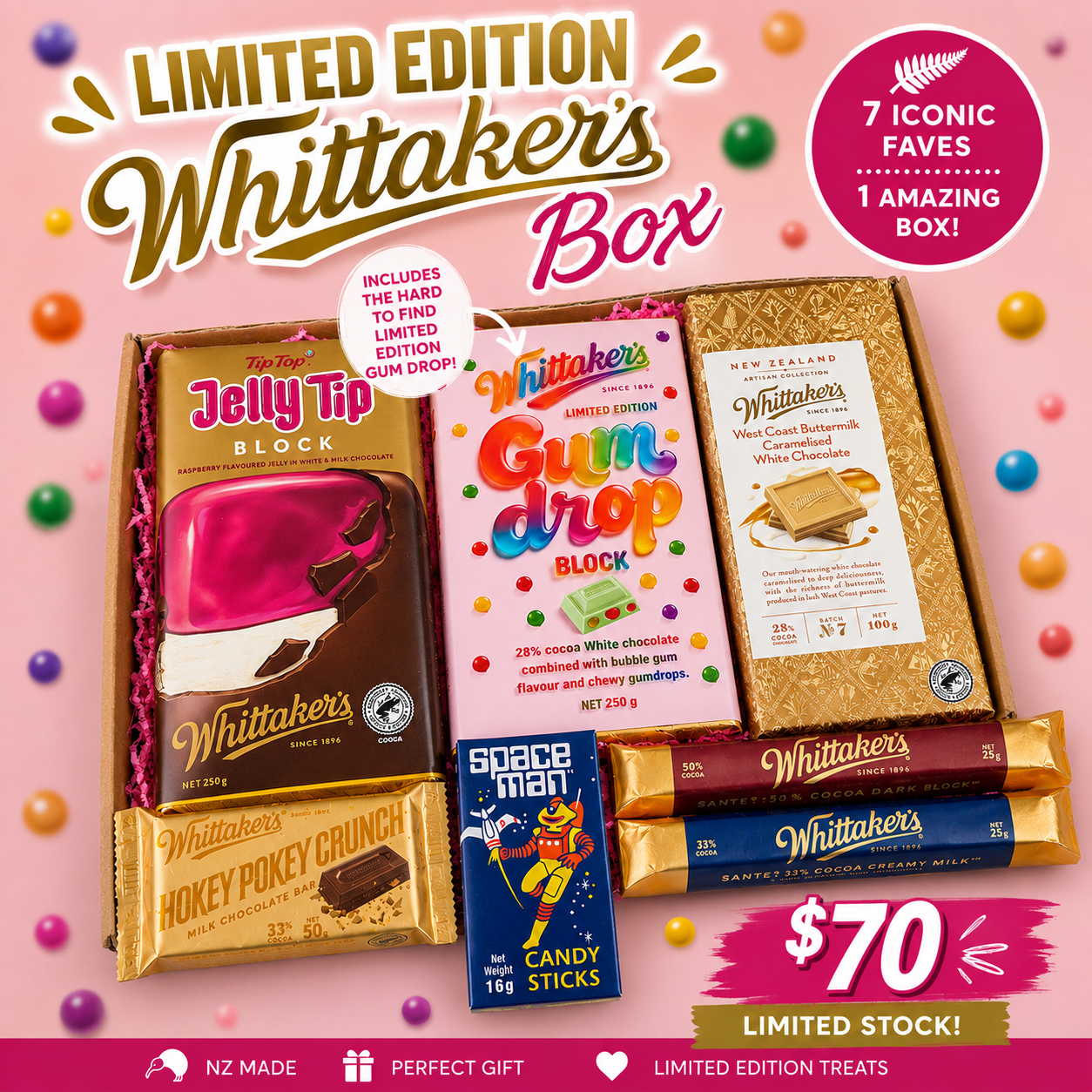 Whittaker’s Limited Edition Box - A box packed with iconic Kiwi chocolate favourites