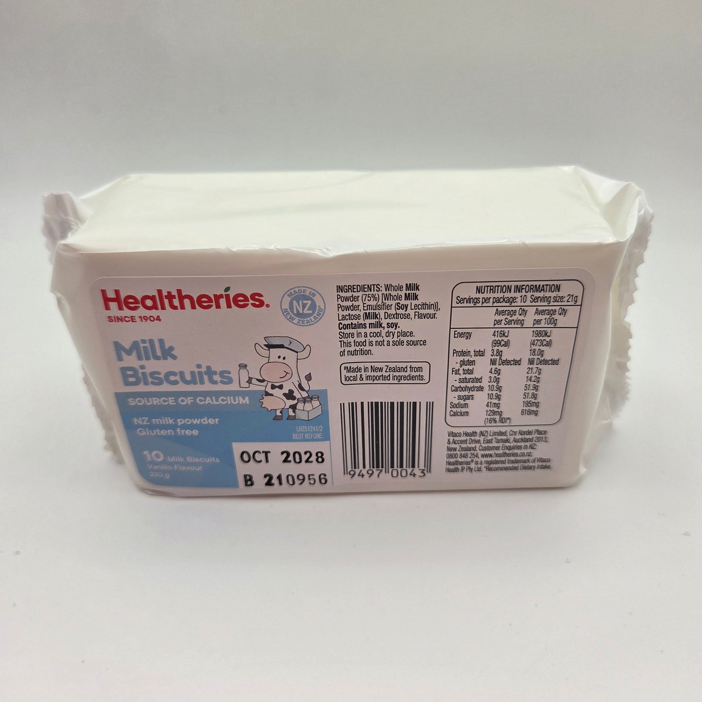 Healtheries Milk Biscuits –
A classic Kiwi biscuit with a delicious vanilla twist