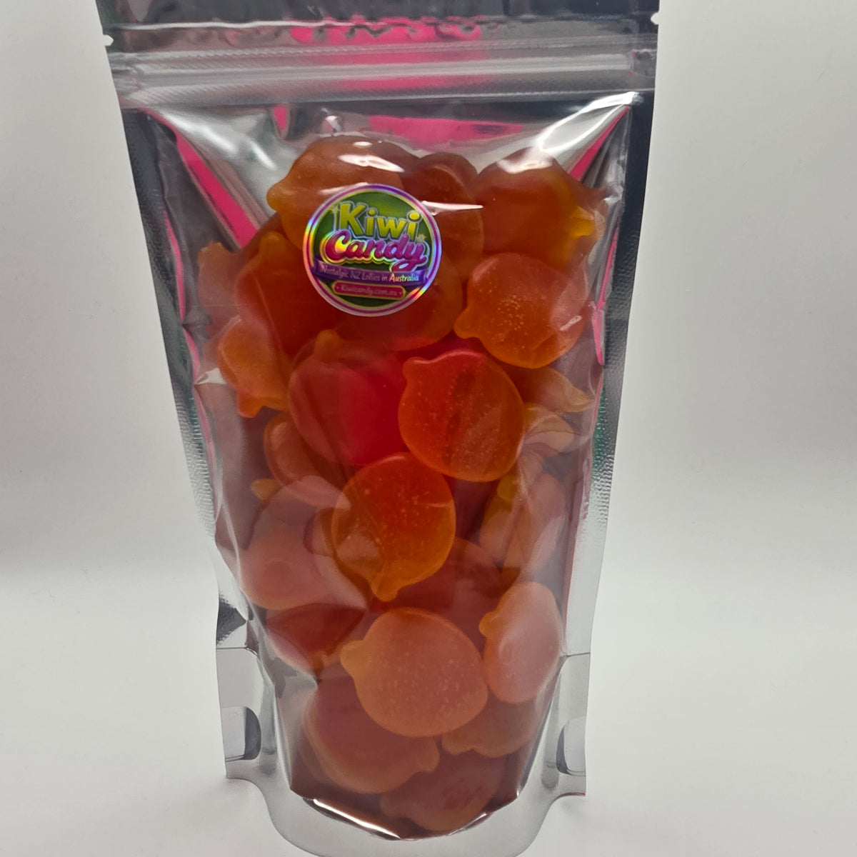 Mayceys Sour Peaches - Classic NZ Lollies, fun peach flavour with a punchy sour tang