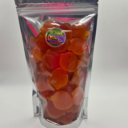 Mayceys Sour Peaches - Classic NZ Lollies, fun peach flavour with a punchy sour tang
