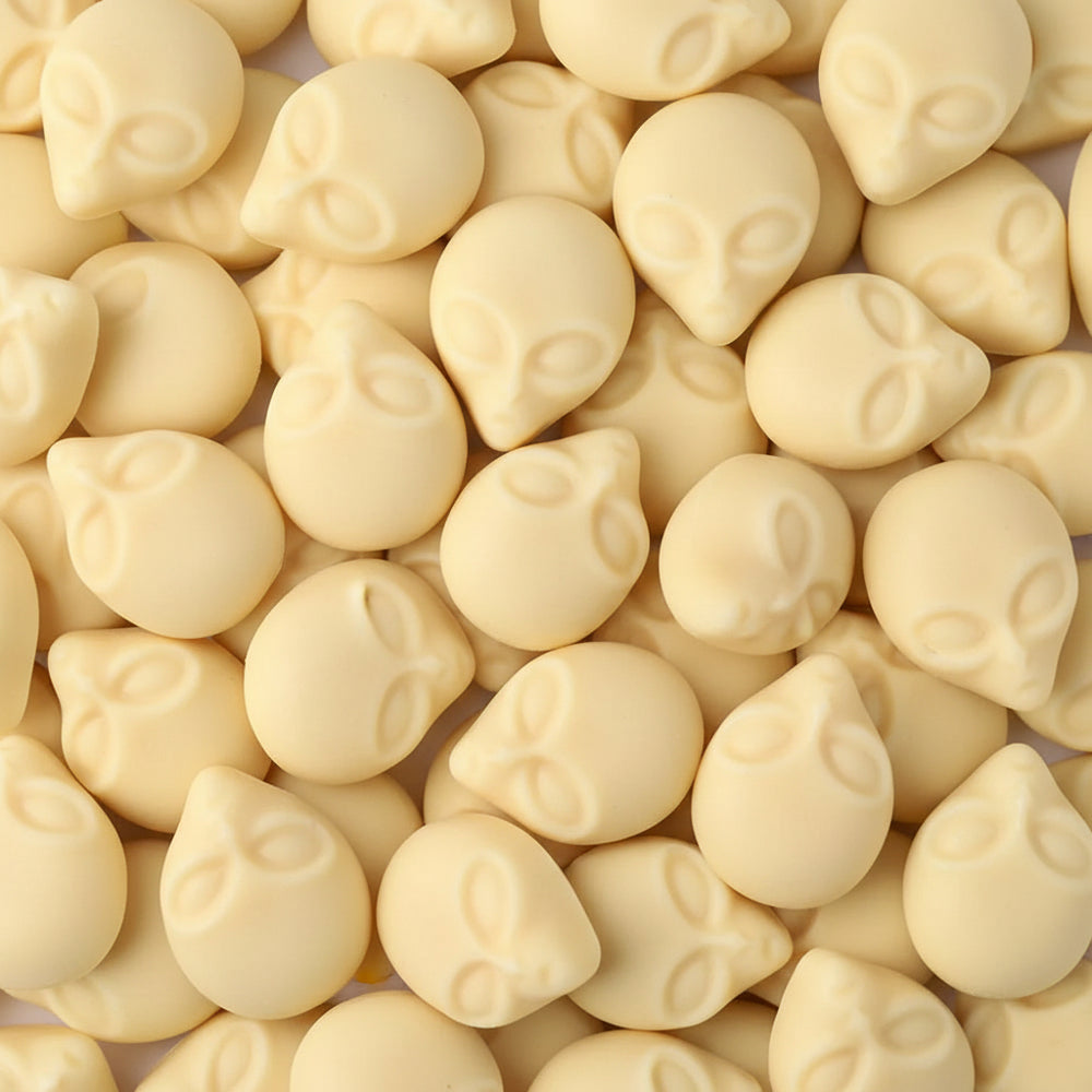 Alien Head White Chocolates – NZ Favourite Filled White Chocolate Lollies